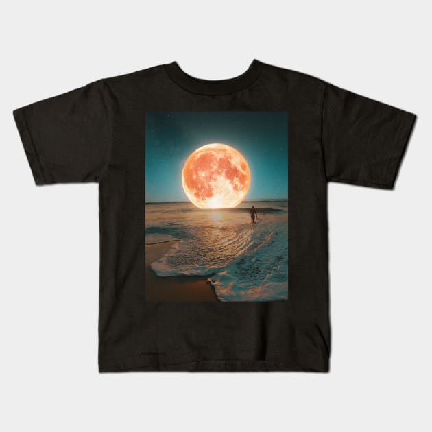 Supermoon Kids T-Shirt by nak_bali_